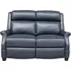 Warrendale Shoreham Blue Leather Power Reclining Living Room Set with Nailhead Trim and USB Charging