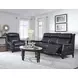 Warrendale Shoreham Blue Leather 83" Power Reclining Sofa with Nailhead Trim and USB Charging