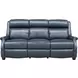 Warrendale Shoreham Blue Leather Power Reclining Living Room Set with Nailhead Trim and USB Charging