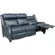 Warrendale Shoreham Blue Leather Power Reclining Living Room Set with Nailhead Trim and USB Charging