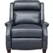 Warrendale Shoreham Blue Leather Power Reclining Living Room Set with Nailhead Trim and USB Charging