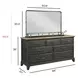 Heritage Timber Charcoal and Gray 7 Drawer Farmstead Dresser with Rectangular Landscape Mirror