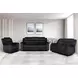Willow Black 86" Sofa with Dual Recliner