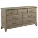 Heritage Timber Sandstone 7 Drawer Farmstead Dresser with Rectangular Mirror