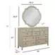Clearview Oyster 10 Drawer Jupiter Bureau with Freeform Accent Mirror