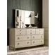 Lenox Alabaster and Gold 8 Drawer Straddella Dresser with Rectangular Anaheim Mirror