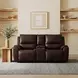 Westchester Brown Leather 81" Power Reclining Console Loveseat with Power Headrest and USB Charging