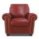 Westfield Cherry Leather Living Room Chair with Nailhead Trim