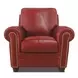 Westfield Cherry Leather Living Room Chair with Nailhead Trim