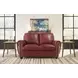 Westfield Cherry 62" Leather Loveseat with Nailhead Trim