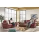 Westfield Cherry Leather Living Room Set with Nailhead Trim