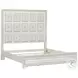 Luciana Semi Transparent Creamy White King Upholstered Panel Bed