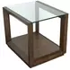 Sebastian Cinnamon Rectangular Glass Top End Table