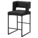 1248 Black Upholstered Bar Stool Set of 2