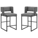 1249 Gray Upholstered Bar Stool Set of 2