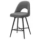 1253 Gray Upholstered Swivel Bar Stool Set of 2