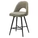 1254 Brown Upholstered Swivel Bar Stool Set of 2