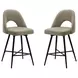 1254 Brown Upholstered Swivel Bar Stool Set of 2