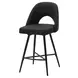 1258 Black Upholstered Swivel Bar Stool Set of 2