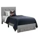 5900T Gray Twin Upholstered Storage Platform Bed