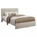 5901Q Beige Queen Upholstered Storage Platform Bed
