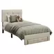 5901T Beige Twin Upholstered Storage Platform Bed