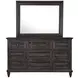 Calistoga Weathered Charcoal 9 Drawer Dresser with Rectangular Mirror