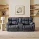 Wild Card Charcoal 82" Power Reclining Console Loveseat with Power Headrest and USB Charging