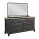 Heritage Timber Charcoal and Gray 7 Drawer Farmstead Dresser with Rectangular Landscape Mirror