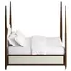 Eave Brown and White Upholstered King Poster Bed