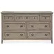 Paxton Place Dovetail Gray 7 Drawer Dresser with Rectangular Mirror