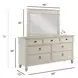 Grand Bay Egret 7 Drawer Saybrook Dresser with Rectangular Landscape Mirror
