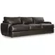 Cameron Brown Leather 97" Sofa with Pillow