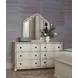Cambric Creme 6 Drawer Helene Dresser with Arched Serpentine Mirror