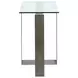 Whitehall Aged Pewter and Chrome Pucks Rectangular Glass Top Sofa Table