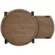 Kaysen Wallaby and Matte Black Round Nesting End Table