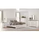 Kingston Whisper White and Gray King Upholstered Panel Bed