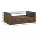 Garland Toffee Rectangular Glass Top Coffee Table with Casters