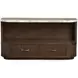Mcpherson Burnt Umber Demilune Marble Top Sofa Table