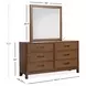 Ridgefield Russet 6 Drawer Dresser with Square Mirror