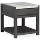 Plum Creek Ravenwood Black and White Rectangular Marble Top End Table