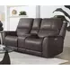 Eldridge Steamboat Brown Leather 76" Zero Gravity Power Reclining Loveseat with Console and USB Charging