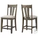 Whiskey River Gun Powder Gray Splat Back with Cushion Seat Bar Stool Set of 2