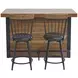 Tyler Brown 60" Rectangular Bar Table and Counter Height Stool Set of 3