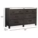 Plum Creek Ravenwood Black and White 6 Drawer Marble Top Dresser