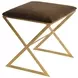 X Side Brown and Gold Stool