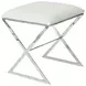 X Side White and Silver Stool