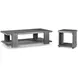 Andros Smoked Truffle and Oxford Brown Outdoor Rectangular Occasional Table Set