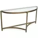 Cassidy Aged Brass and Volakas Classic Demilune Glass Top Sofa Table