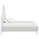 Haven Warm White and Ivory Queen Upholstered Panel Bed